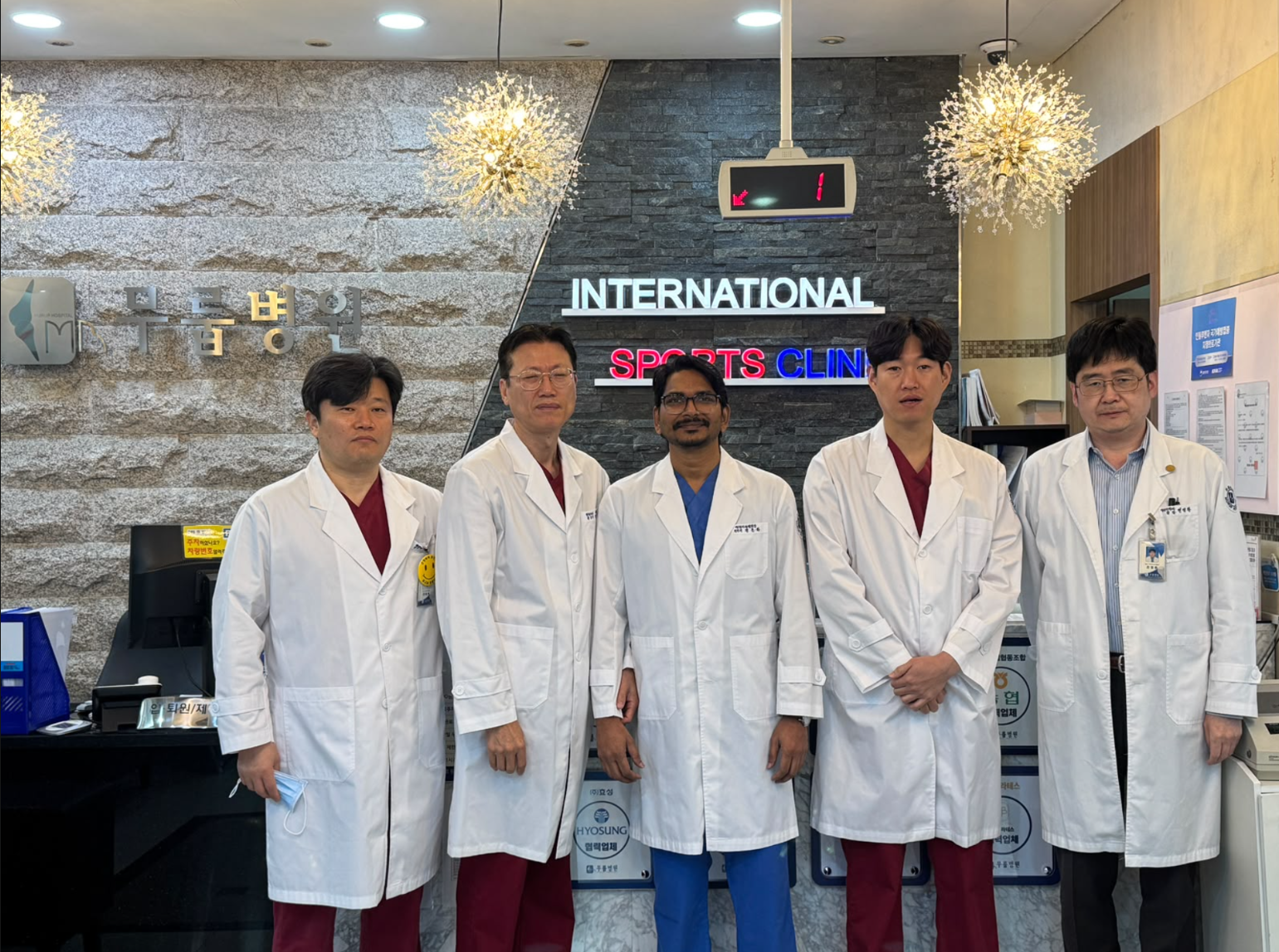 Dr. Hari Kishore at an International Sports Clinic in South Korea during fellowship training